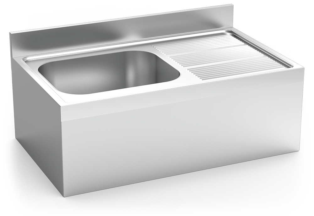 Fregadero inox colgante con faldón serie 700 1 cubeta 1 escurridor derecha Fregadero inox colgante con faldón serie 700 1 cubeta 1 escurridor derecha