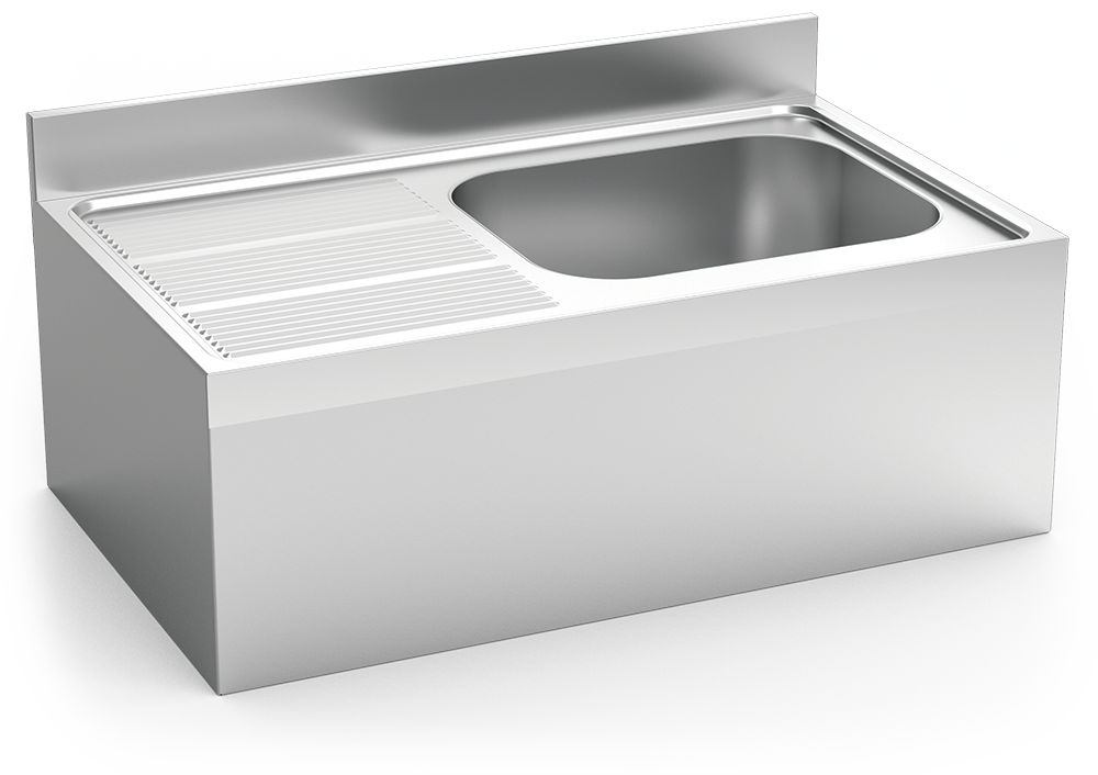 Fregadero inox colgante con faldón serie 700 1 cubeta 1 escurridor izquierda Fregadero inox colgante con faldón serie 700 1 cubeta 1 escurridor izquierda