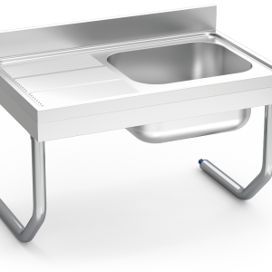 Fregadero inox colgante con palomillas serie 700 1 cubeta 1 escurridor izquierda
