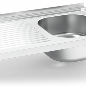Fregadero inox colgante con cartelas serie 500 1 cubeta 1 escurridor izquierda