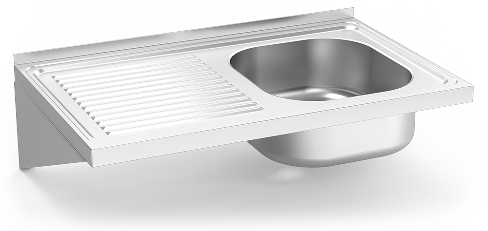 Fregadero inox colgante con cartelas serie 500 1 cubeta 1 escurridor izquierda Fregadero inox colgante con cartelas serie 500 1 cubeta 1 escurridor izquierda