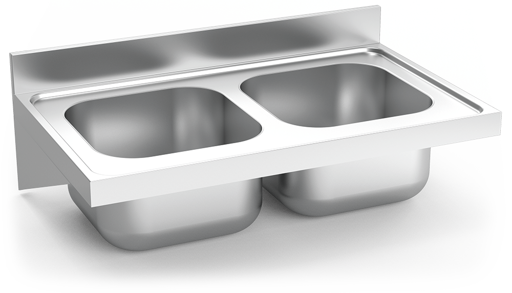Fregadero inox colgante con cartelas serie 600 2 cubetas Fregadero inox colgante con cartelas serie 600 2 cubetas