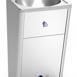 Lavamanos registrable autónomo eléctrico con batería un pulsador agua fría
