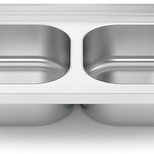 Fregadero inox para acoplar a mueble serie 500 2 cubetas