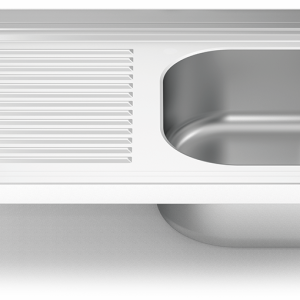 Fregadero inox para acoplar a mueble serie 500 1 cubeta 1 escurridor izquierda