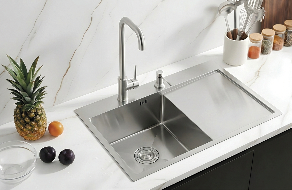 Fregadero 1 cubeta con escurridor derecho 730x500x220 mm - Serie Urban Fregadero 1 cubeta con escurridor derecho 730x500x220 mm - Serie Urban