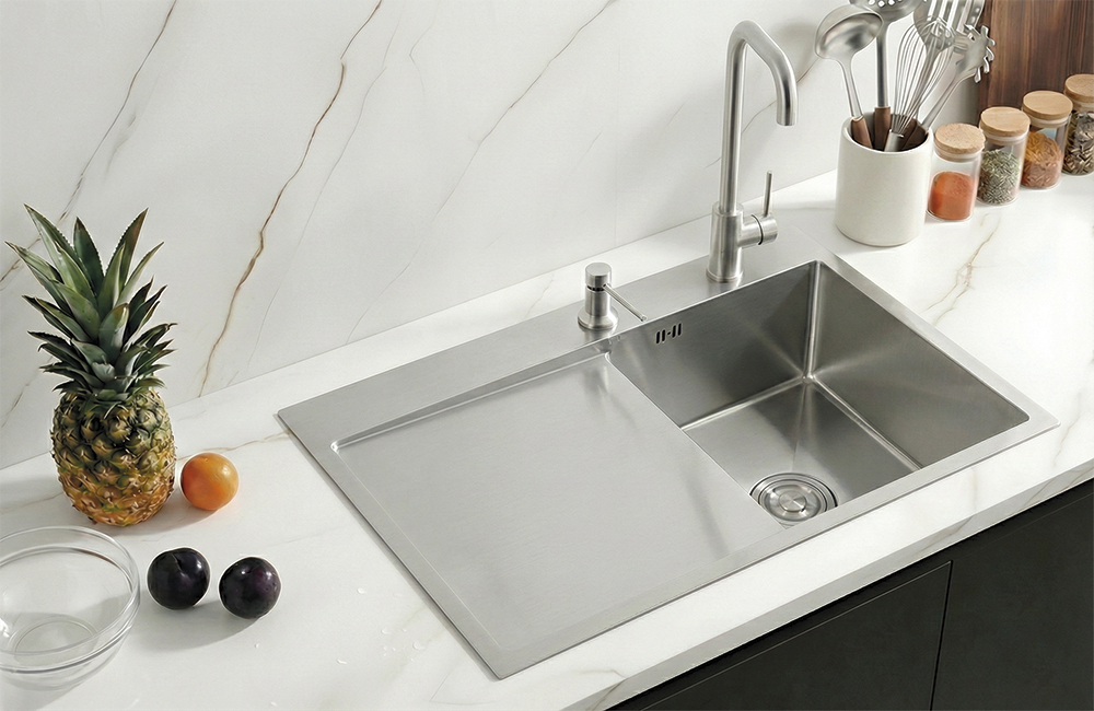 Fregadero 1 cubeta con escurridor izquierdo 730x500x220 mm - Serie Urban Fregadero 1 cubeta con escurridor izquierdo 730x500x220 mm - Serie Urban