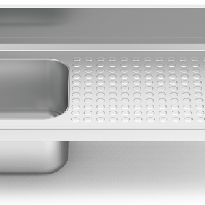 Fregadero inox para acoplar a mueble serie 550 1 cubeta 1 escurridor derecha