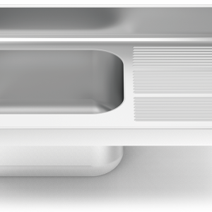 Fregadero inox para acoplar a mueble serie 600 1 cubeta 1 escurridor derecha