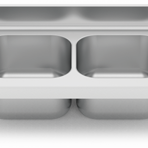 Fregadero inox para acoplar a mueble serie 600 2 cubetas 2 escurridores