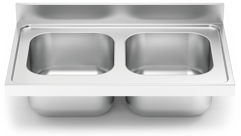 Fregadero inox para acoplar a mueble serie 700 2 cubetas