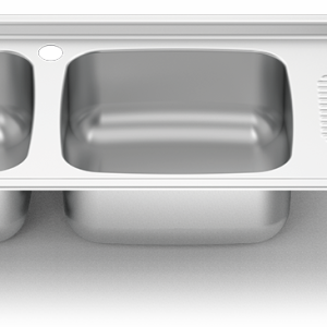 Fregadero inox para encastrar serie 500 2 cubetas 1 escurridor derecha
