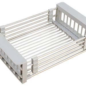 Escurridor extensible de acero inoxidable para fregadero