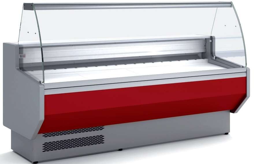 Vitrina Refrigerada Cristal Curvo Fondo 900 dim.2525x940x1235h mm Línea Córdoba VED-9-25-C Vitrina Refrigerada Cristal Curvo Fondo 900 dim.2525x940x1235h mm Línea Córdoba VED-9-25-C