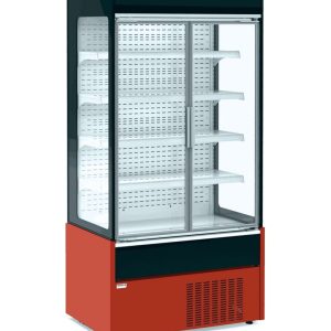 Mural Refrigerado Expositor con Puertas de Cristal 4 Estantes Fondo 700 de 1020 x700 x1990h mm AVEIRO MAE100PV-R color ROJO