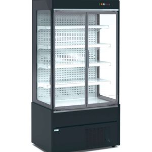 Mural Refrigerado Expositor con Puertas de Cristal 4 Estantes Fondo 700 de 1020 x700 x1990h mm AVEIRO MAE100PV-N color NEGRO