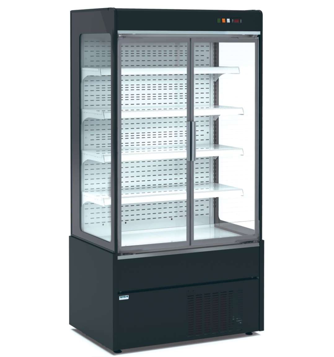 Mural Refrigerado Expositor con Puertas de Cristal 4 Estantes Fondo 700 de 1020 x700 x1990h mm AVEIRO MAE100PV-N color NEGRO Mural Refrigerado Expositor con Puertas de Cristal 4 Estantes Fondo 700 de 1020 x700 x1990h mm AVEIRO MAE100PV-N color NEGRO