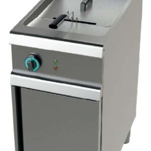 Freidora a gas 1 cuba limpia de 17 litros con 16Kw Serie 700 JUNEX con medidas 400x730x900h mm FG7N117
