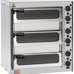 Horno Eléctrico de Pizza Compacto 3 pizza diámetro 35 cm AVEIRO FP52PV con puerta de cristal