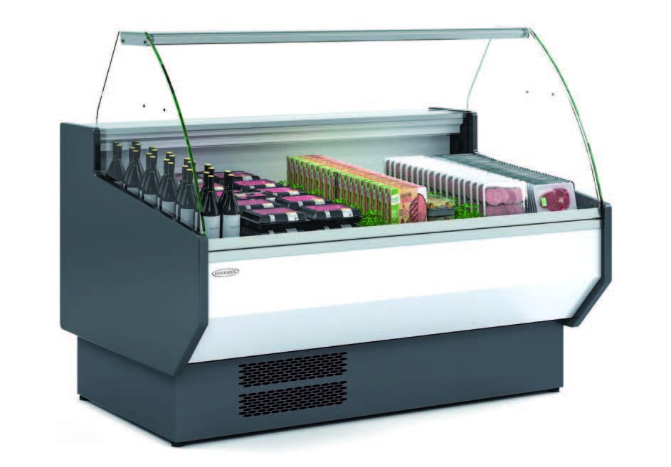 Vitrina Refrigerada Cristal Curvo Fondo 1100 dim.2025x1100x1235h mm Línea Córdoba VED-10-20-C-TF Vitrina Refrigerada Cristal Curvo Fondo 1100 dim.2025x1100x1235h mm Línea Córdoba VED-10-20-C-TF