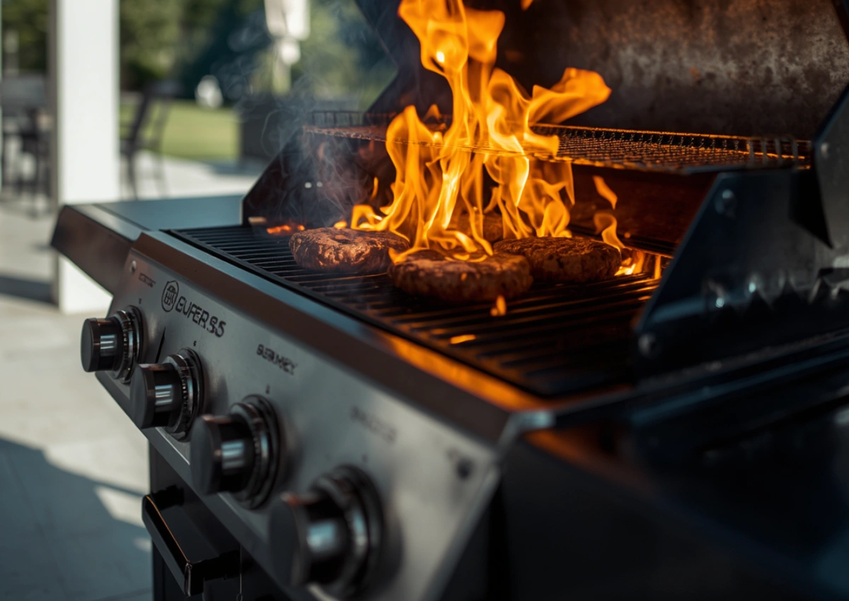 Barbacoa de Gas con Piedra Volcánica