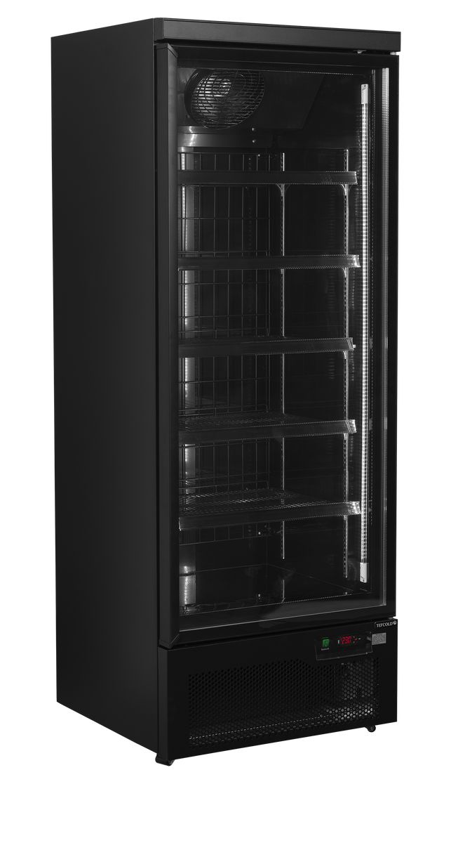 Congelador Expositor Puerta de Cristal Atom Maxi F1DBB Negro 560 Litros 750x760x2003 TEFCOLD