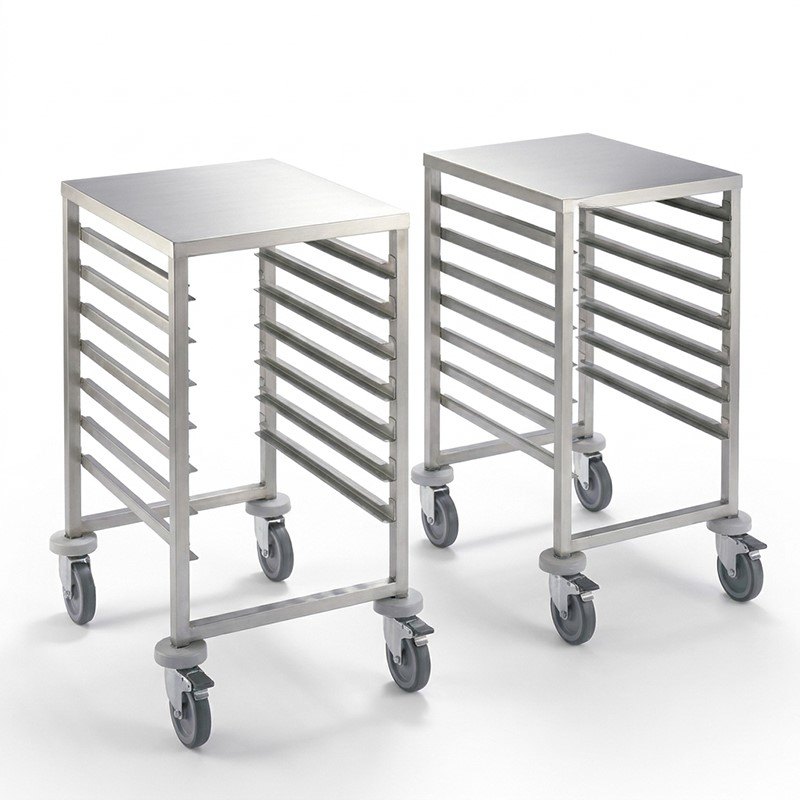 Carro con guías gastronorm Edenox CGB y CGA, de 7 a 17 niveles GN 1/1, GN 2/1 o 600 x 400