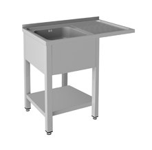 Fregadero con bastidor y hueco para lavavasos Edenox FSBE gama 500 y 550, para barra