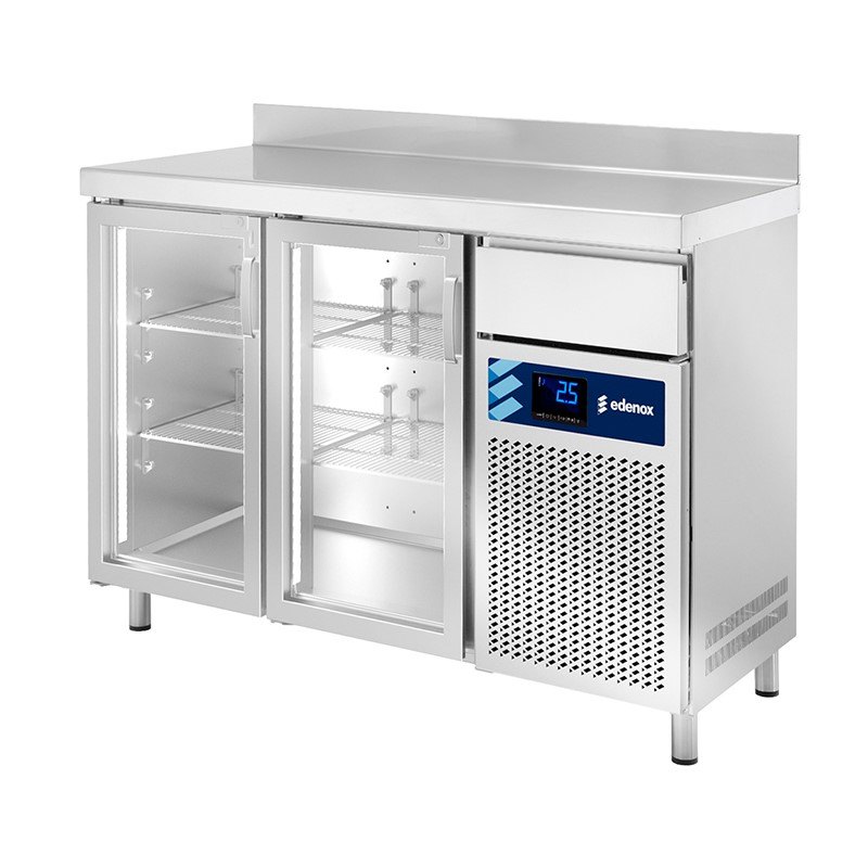 Frente mostrador refrigerado Edenox FMPS con puertas de cristal, en inox o negro