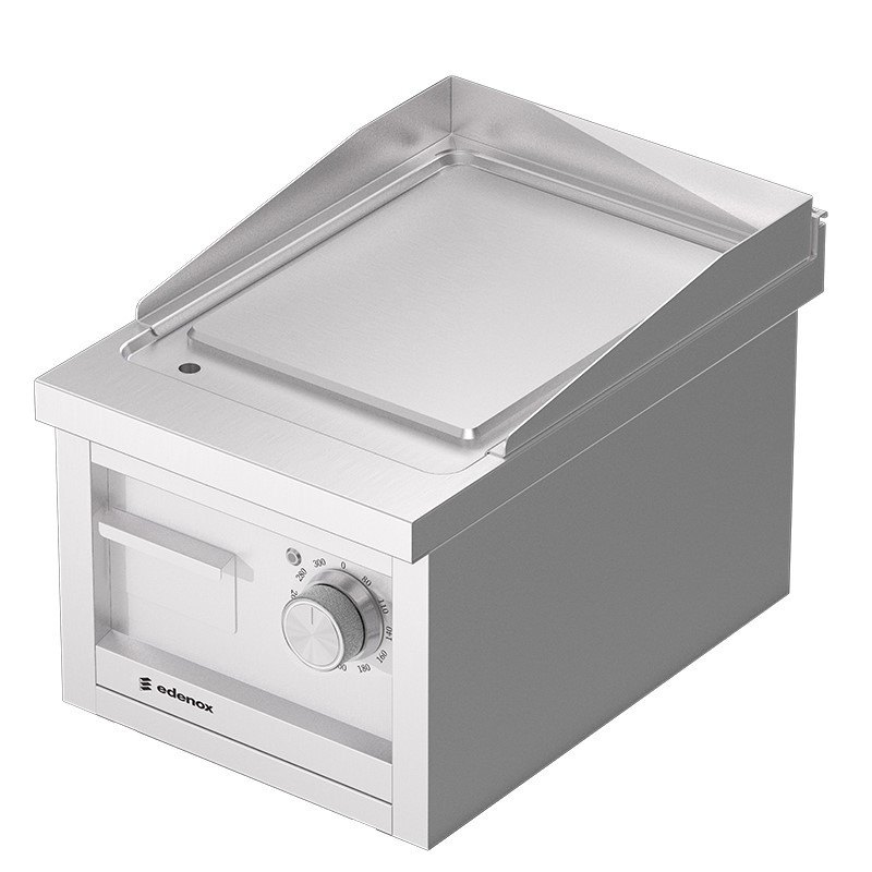 Fry-top de inducción Edenox Snack 650 SPCI con plancha cromada, 400 o 600 mm