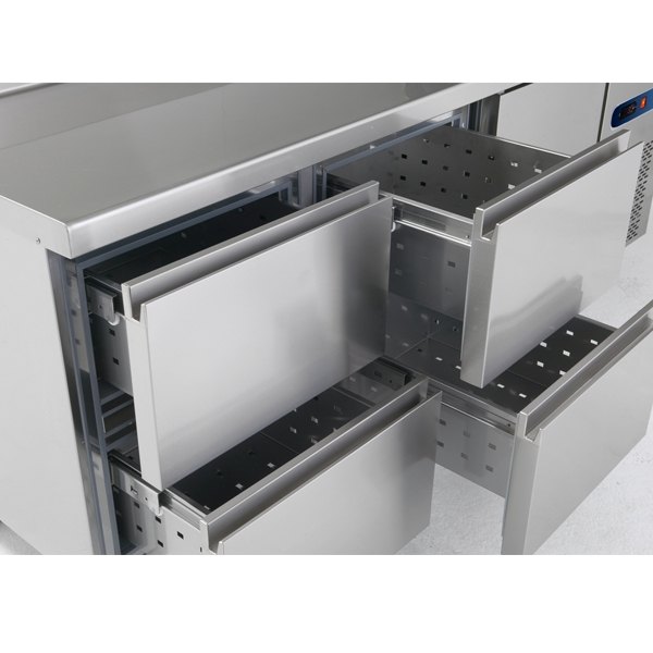 Mesa refrigerada con cajones Edenox Snack 600, de 2 a 8 cajones, fondo 600 mm Mesa refrigerada con cajones Edenox Snack 600, de 2 a 8 cajones, fondo 600 mm