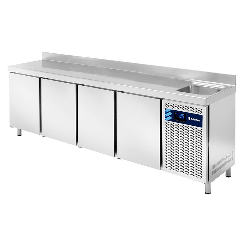 Mesa refrigerada con fregadero Edenox Gastronorm 700 MPGF, GN 1/1, de 2 a 4 puertas Mesa refrigerada con fregadero Edenox Gastronorm 700 MPGF, GN 1/1, de 2 a 4 puertas