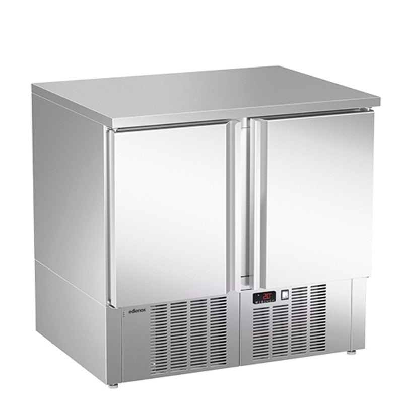 Mesa refrigerada Edenox MPG NS de 894 o 1358 mm, encimera sin peto y frontal integrable