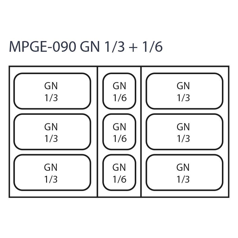 Mesa refrigerada para ensaladas Edenox MPGE con encimera abierta para cubetas GN Mesa refrigerada para ensaladas Edenox MPGE con encimera abierta para cubetas GN