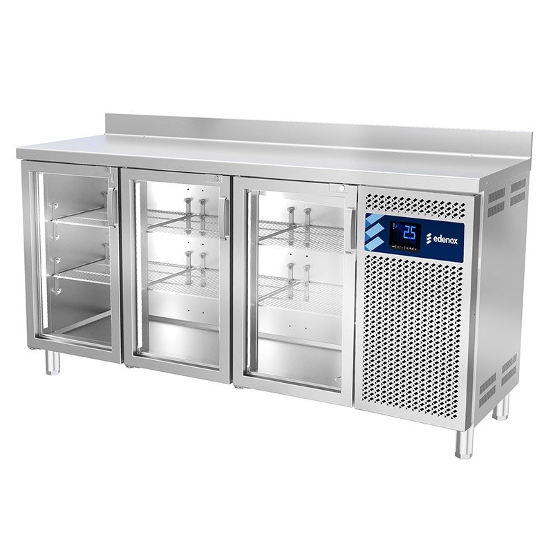 Mesa refrigerada Gastronorm Edenox 700 con puertas de cristal y cerradura, GN 1/1 Mesa refrigerada Gastronorm Edenox 700 con puertas de cristal y cerradura, GN 1/1