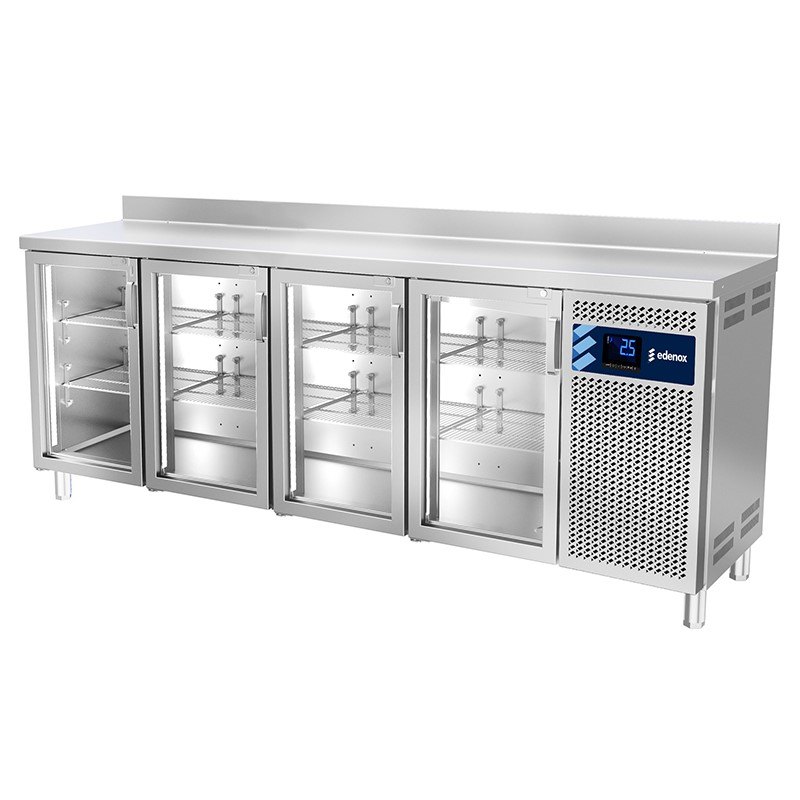 Mesa refrigerada Gastronorm Edenox 700 con puertas de cristal y cerradura, GN 1/1 Mesa refrigerada Gastronorm Edenox 700 con puertas de cristal y cerradura, GN 1/1