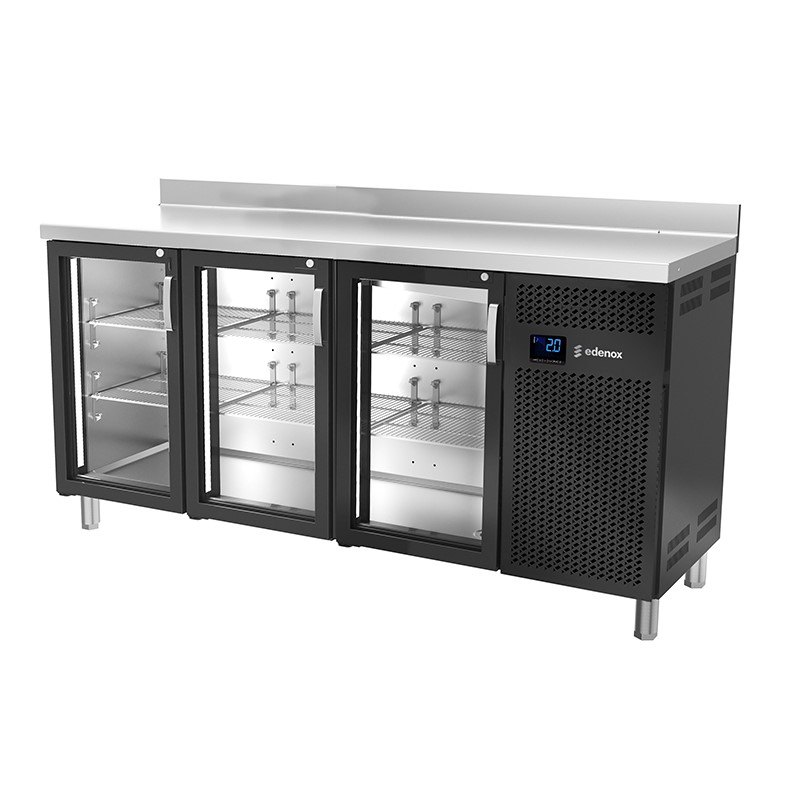Mesa refrigerada Gastronorm Edenox 700 con puertas de cristal y cerradura, GN 1/1 Mesa refrigerada Gastronorm Edenox 700 con puertas de cristal y cerradura, GN 1/1