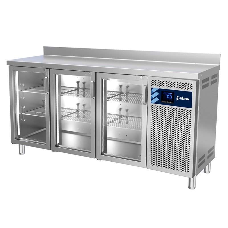 Mesa refrigerada Gastronorm Edenox 700 con puertas de cristal y cerradura, GN 1/1 Mesa refrigerada Gastronorm Edenox 700 con puertas de cristal y cerradura, GN 1/1