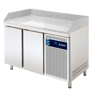 Edenox MPG-GR mesa refrigerada para pizza con encimera de granito vista frontal