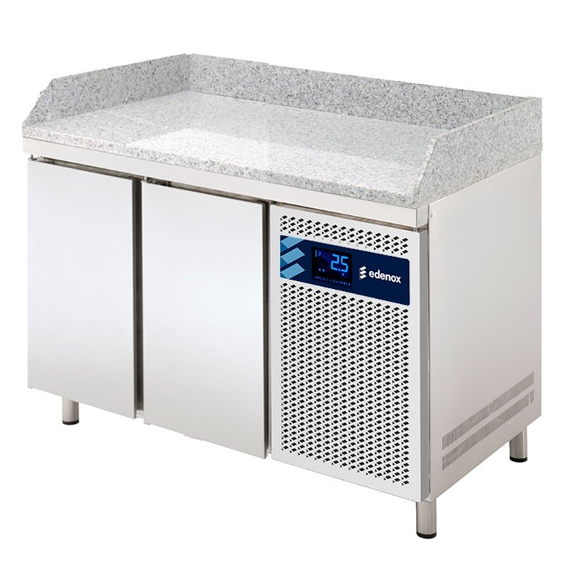 Mesa refrigerada para pizza Edenox con encimera de granito, GN 1/1, de 2 a 4 puertas