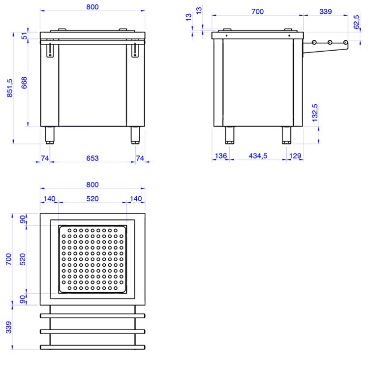 Mueble dispensador de cestas de vajilla Edenox SSDCN-8 a nivel constante, 120 kg