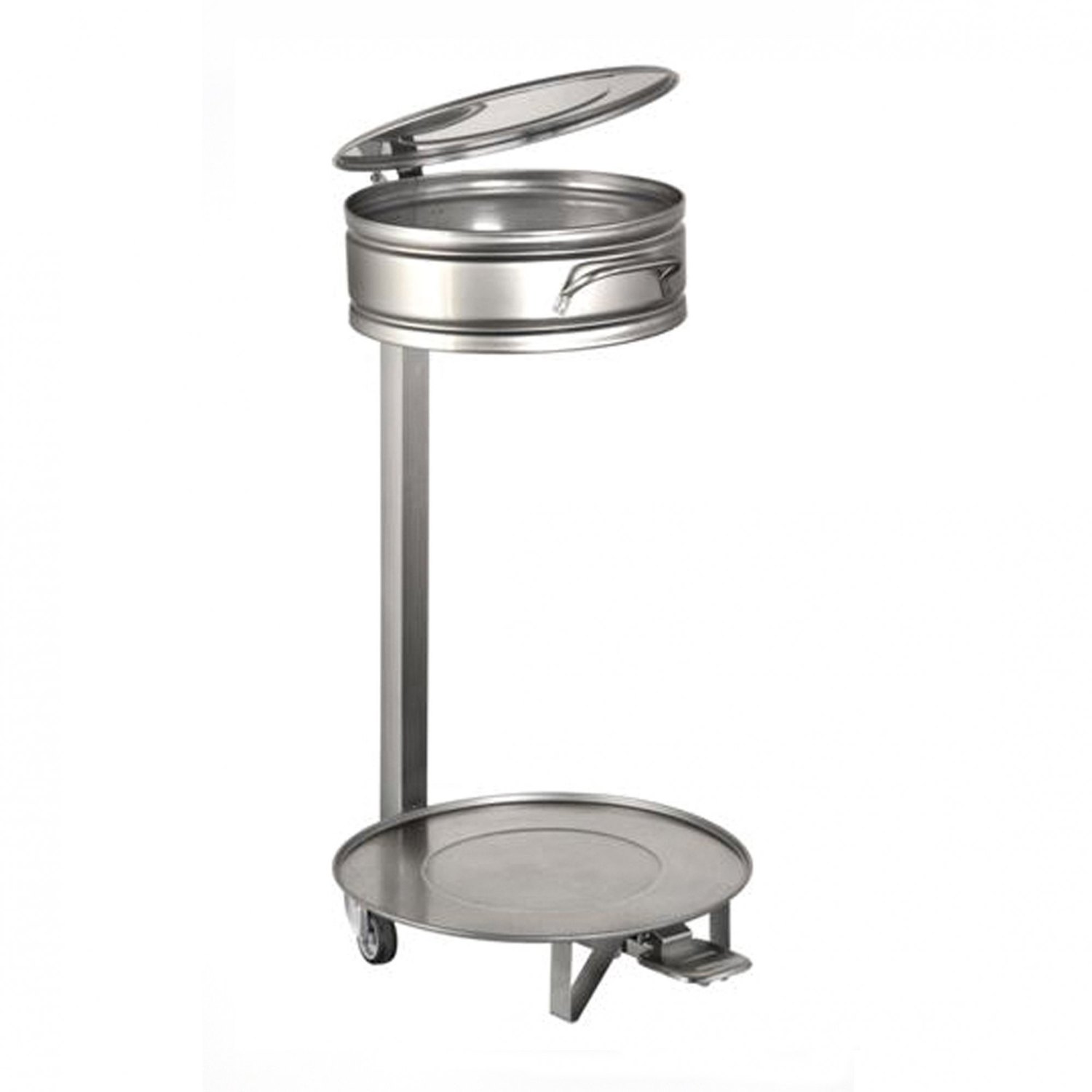 Contenedor porta bolsa inox Sammic CB con pedal y ruedas, Ø 450 x 850 mm