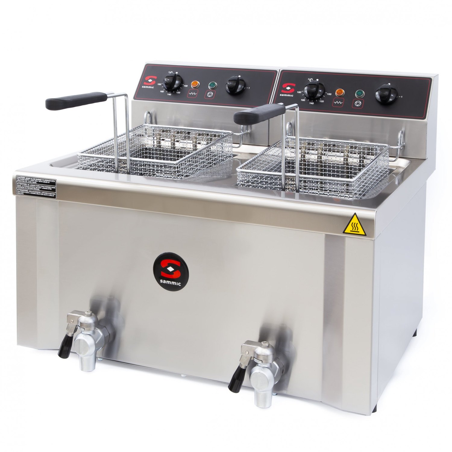 Freidora doble Sammic FE-9+9, 2 cubas de 8 litros y 12 kW trifásica