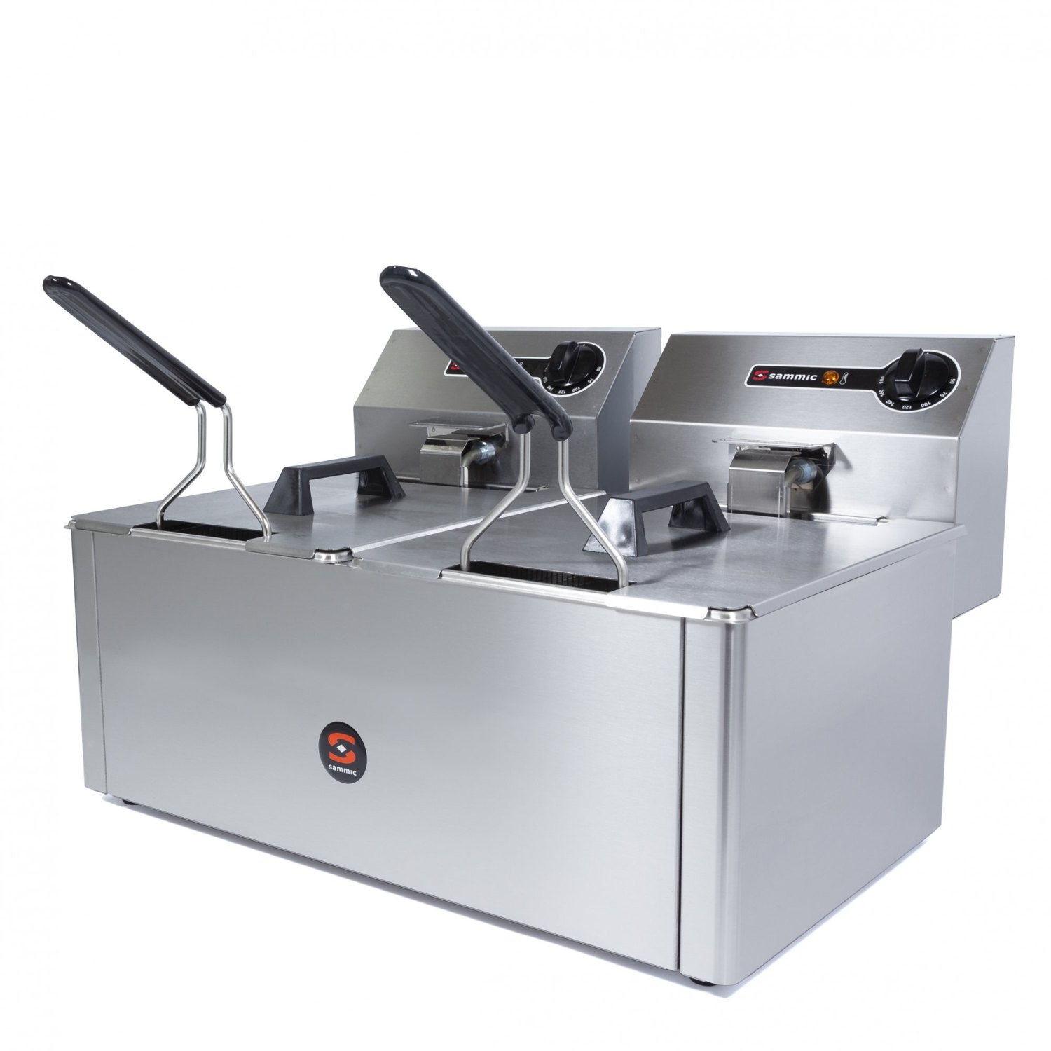 Freidora doble Sammic PF-6+6, dos cubas desmontables de 5 litros