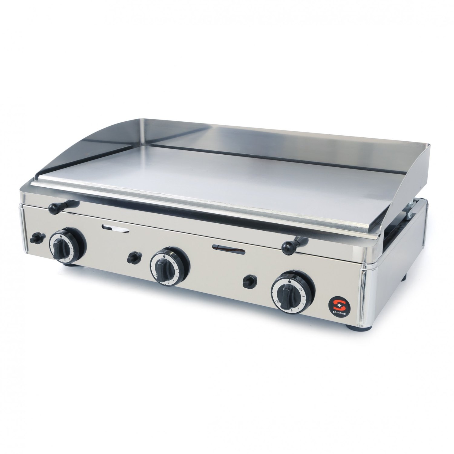 Plancha de gas Sammic SPC-801 de cromo duro, 755 x 400 mm y 3 quemadores, 8,7 kW