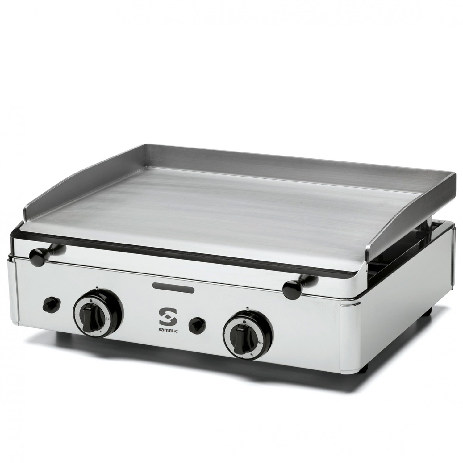 Plancha de gas Sammic SPG-601 de acero, 583 x 395 mm y 2 quemadores, 5,5 kW