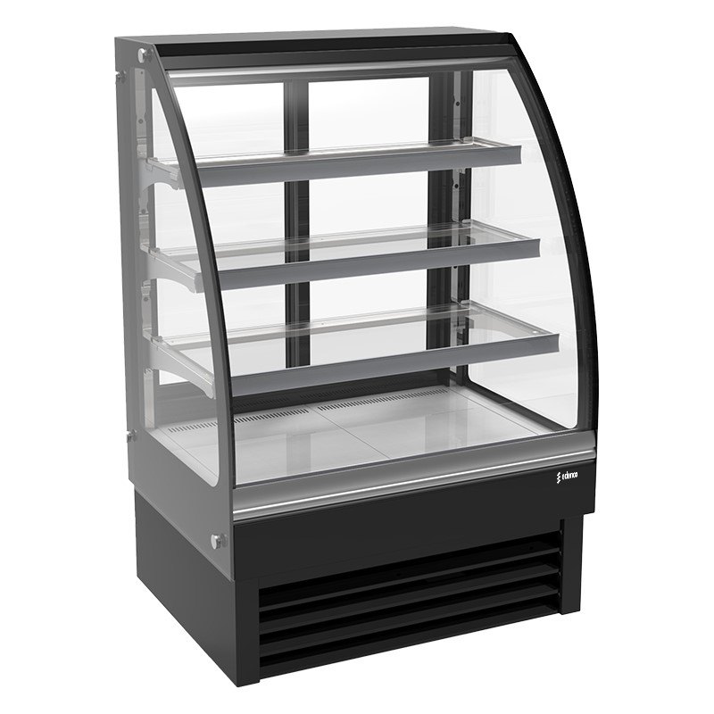 Vitrina de pastelería refrigerada Edenox VERA S1 de cristal curvo, de 900 a 1500 mm