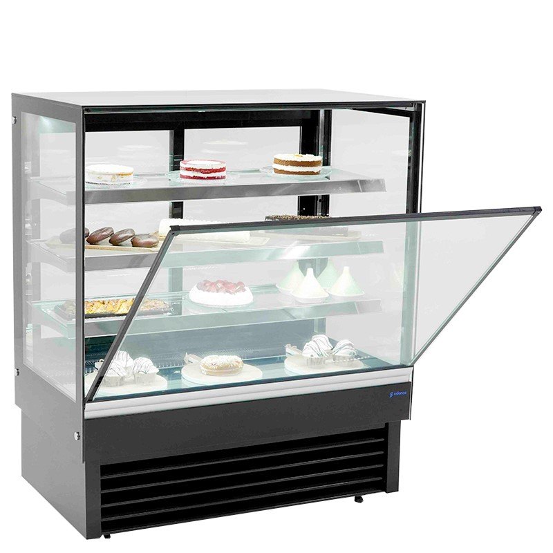 Vitrina de pastelería refrigerada Edenox VERA S1 de cristal recto, de 900 a 1500 mm Vitrina de pastelería refrigerada Edenox VERA S1 de cristal recto, de 900 a 1500 mm