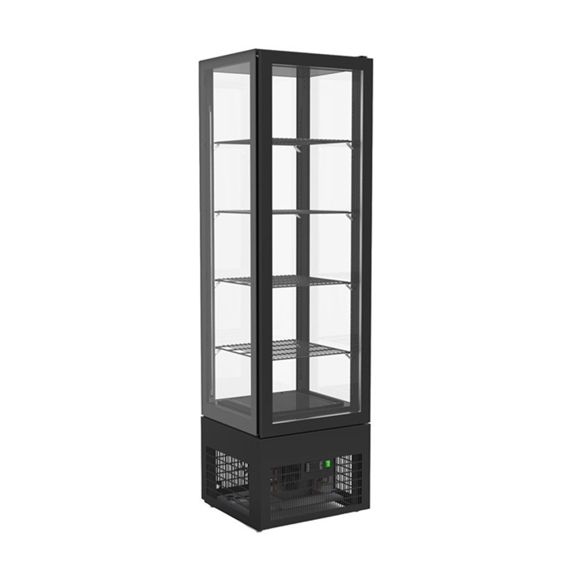 Vitrina refrigerada vertical Edenox VICO-300 HC S1 con cristal en 4 caras, 208 litros