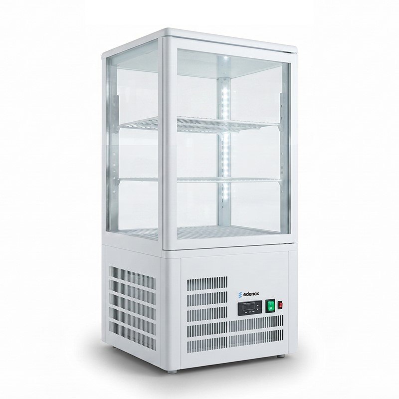 Vitrina refrigerada vertical de sobremesa Edenox VIVES S1, cristal 360º, 43 a 80 litros